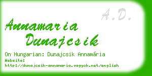 annamaria dunajcsik business card